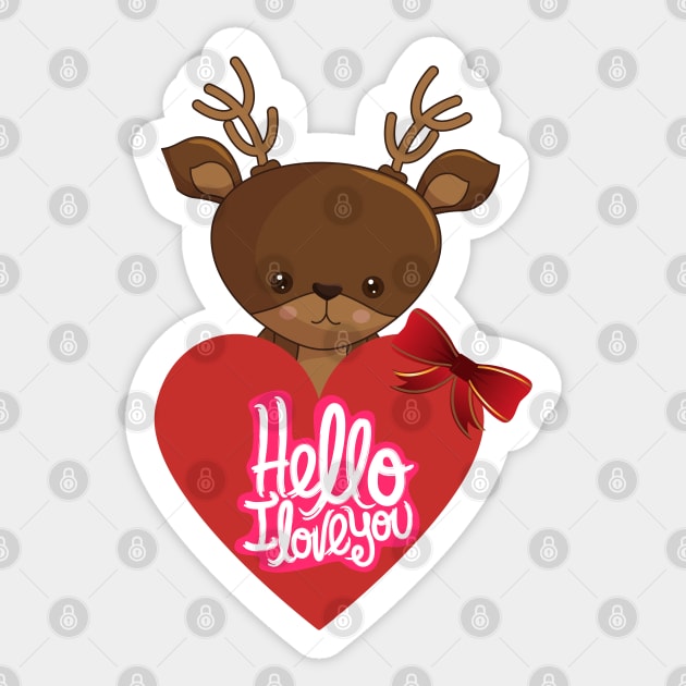 Hello I Love You Sticker by O.M design